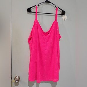 Torrid Sequins Neon Pink Tank Top Shirt